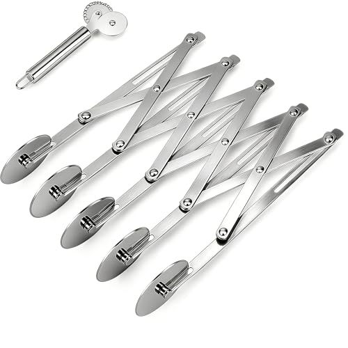 Hulvyzu Tagliapasta a 5 Ruote in Acciaio Inox, Affettatrice per