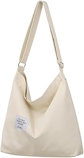XUSIJAKQ1 Carry All Necessities with Spacious Canvas Handbag Sturdy and Durable Cloth Canvas Shoulder Bag Shoulder Bags Canvas Bag, Beige