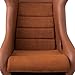 Size L Jiabeir Piece Universal Strong Fiberglass Back Racing Bucket Seat Brown PVC Leather Suede Center Stitching With Double Sliders Fit For Driving Car Use