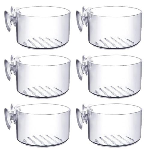 Vaso per piante per acquario con ventosa, 6 pezzi, vaso per acquario, vaso per piante acquatiche, in acrilico trasparente, per acquario, decorazione per acquario, accessorio per acquario