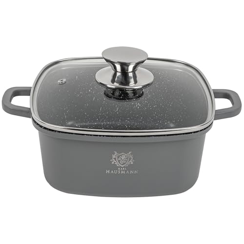 KARL HAUSMANN Faitout Induction Carré 20 cm 2,3L avec Couvercle - Casserole Antiadhésive COOKMARK...