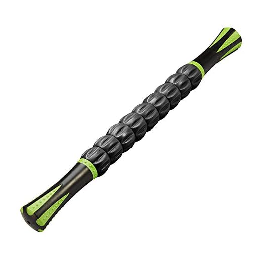REEHUT Muscle Roller Massage Stick Tool for Athletes, 18 Inches Muscle Roller for Relieving Muscle Soreness, Soothing Cramps, Massage, Physical Therapy & Body Recovery Black