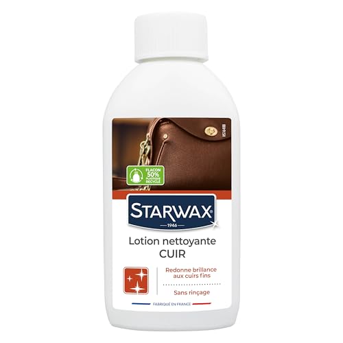 STARWAX – Lotion nettoyante cuir sans rinçage – Spéciale cuirs chaussures et délicats – Nettoie, hydrate et préserve la souplesse – À la lanoline –...