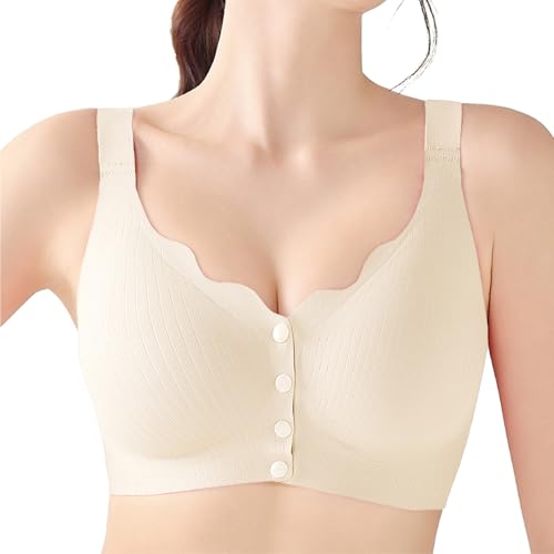 Image of Gailife Jelly Front Closure Bras for Women Wireless Mastectomy Bralettes | adjustable,post surgery,full coverage,no underwire,comfort,convenient,snap,soft,seamless,supportive,compression,old women