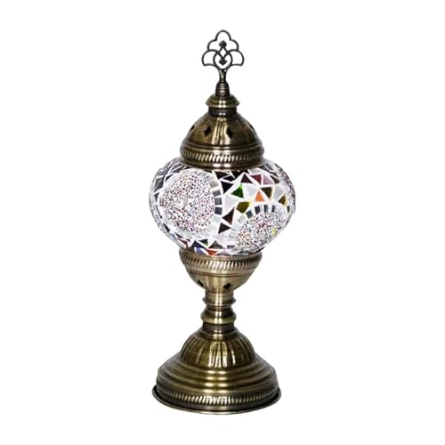 Sultanlights Lampe de table en mosaïque orientale - Violet/Mixte - Hauteur 30cm - Diamètre de l'ampoule 13,5cm
