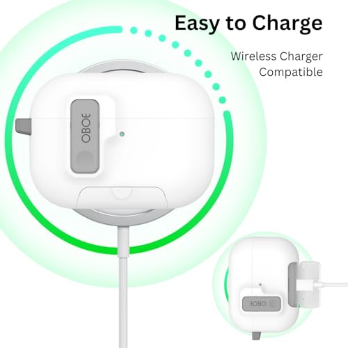 Image of Oboe Aegis Case 'Compatible with' Apple Airpods Pro 3 Case Full Protection Cover with Phone Stand, Magnetic Lock & Keyring (White) [AIRPODS & Charging CASE NOT Included]