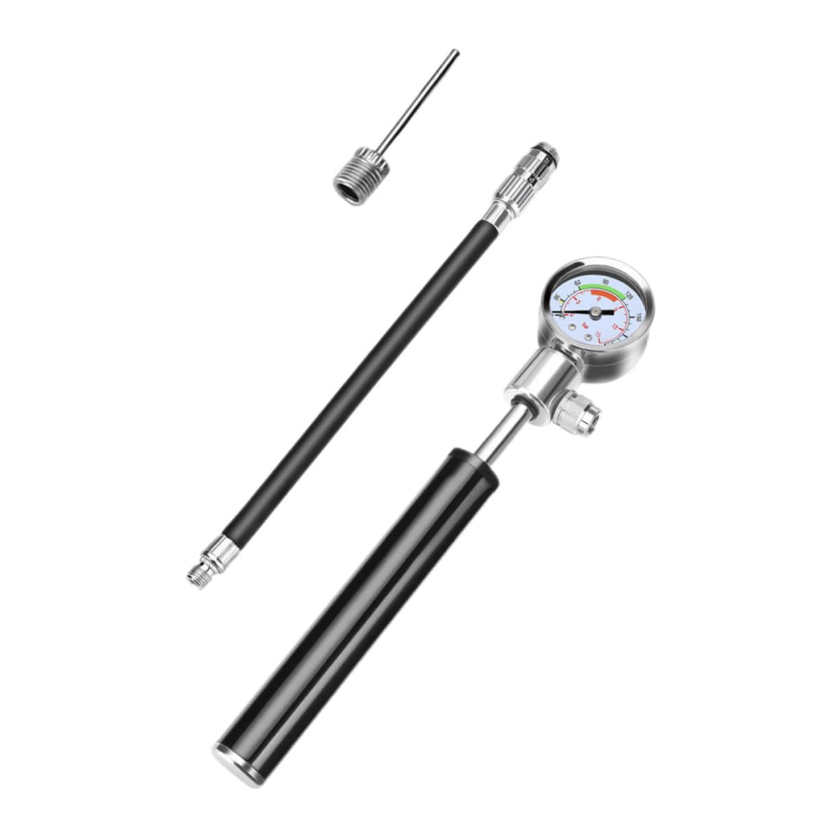 Fahrradpumpe aus Aluminiumlegierung mit Hohem Druck, Tragbar, Schwarz
