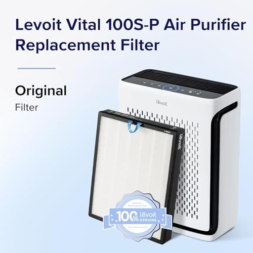 Image of LEVOIT Vital 100S-P Replacement Filter,Genuine Air Purifier Filters,Supports HEPA Sleep Mode,High-Efficiency Activated Carbon for Removal of Smoke,Odor,Allergens,Pollen,Vital 100S-RF,(Pack of 10)