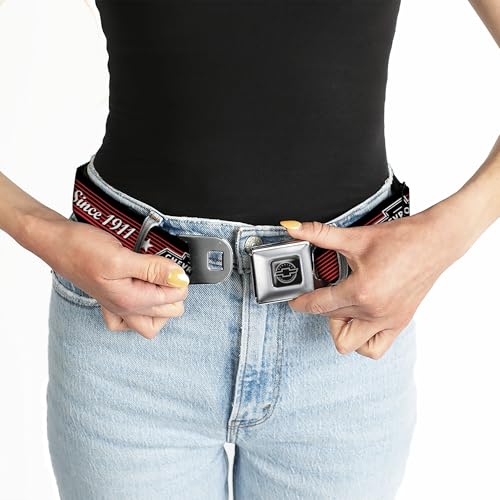 Image of GM General Motors Seatbelt Buckle Belt, Chevrolet Bowtie Since 1911 Stars Stripe