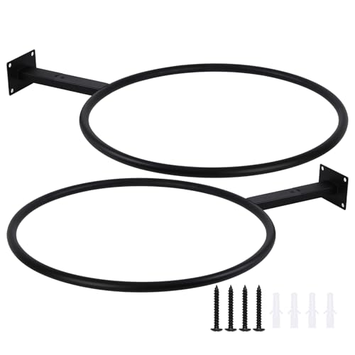 XIAOPEIZHI Black Yoga Ball Holder, Exercise Ball Storage Ball Holder Wall Mount Stability Ball Holder for Home and Yoga Studios or Commercial Gyms,Acts as a Yoga Ball Holder. Set of 2.