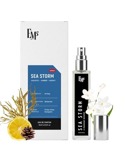 Image of EM5 Sea Storm Unisex Perfume | Amber Aquatic Fresh Marine | Eau De Parfum Spray for Men & Women | Luxury Gift for Him /Her | 15 ml