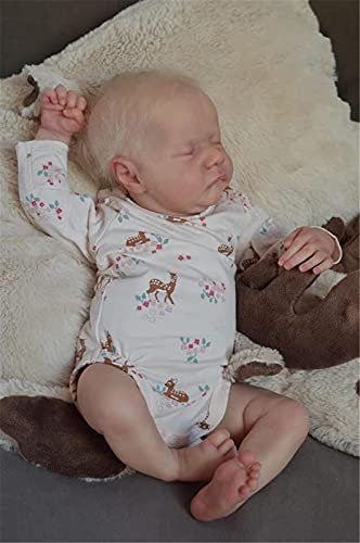 19Inch Bebe Puppe Reborn Neugeborene Baby Lebensechte Kuschelige Puppe Beliebte Schlafende Levi Blonde Haar Hohe… – Bild 6