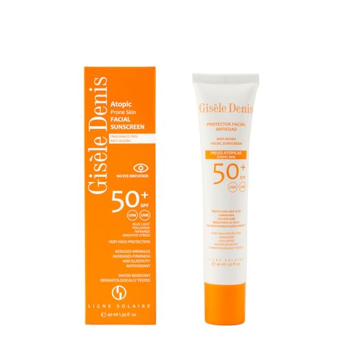 GISÈLE DENIS - Protector Solar en Crema, 40 ml, para Piel Atópica o Sensible, Protección FPS50+, Cuidado de Piel, Crema Solar, Hidrata la Piel, Resistente al Agua, Uso Diario, Previene Envejecimiento