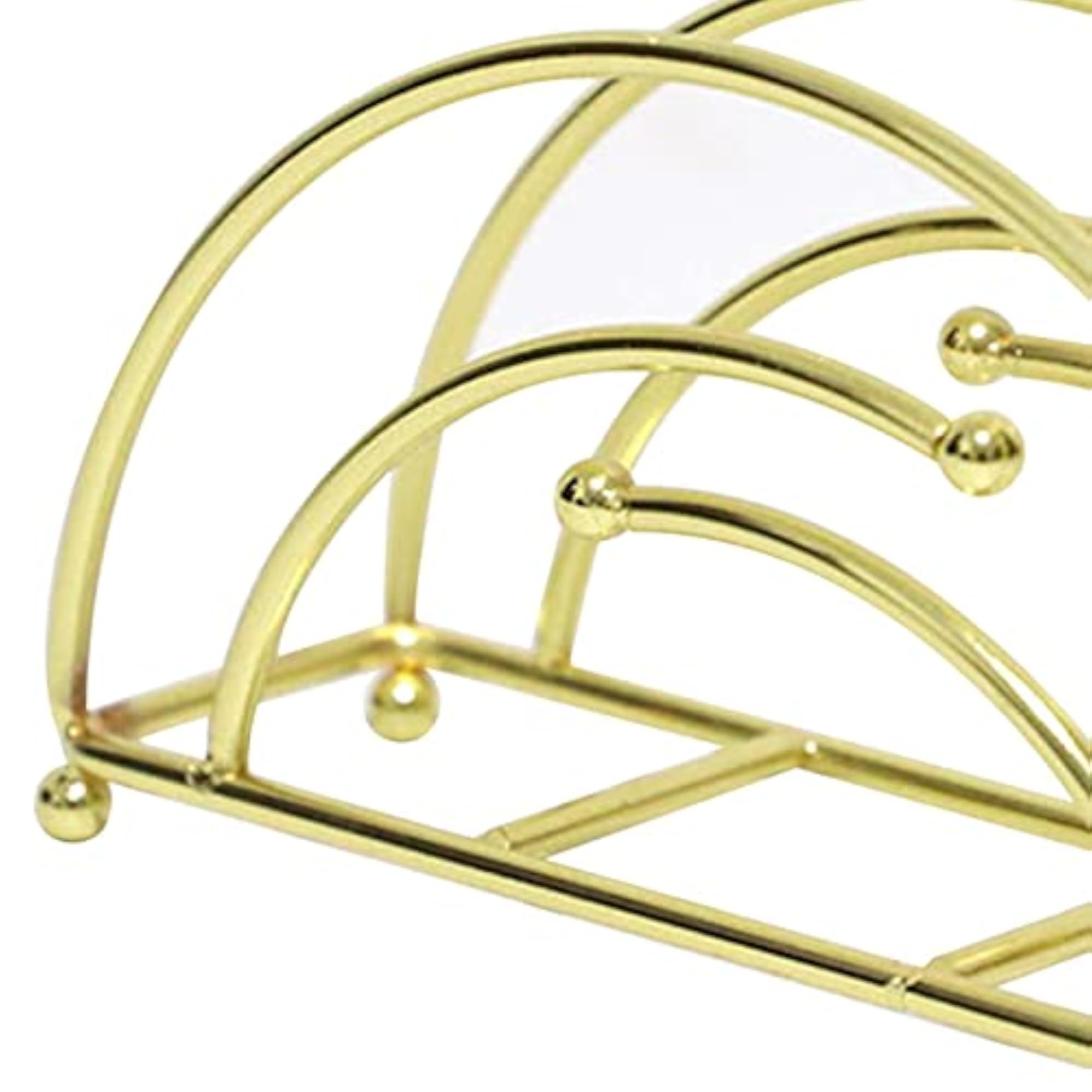 3x Metal Tabletop Napkin Holder Stand, Golden
