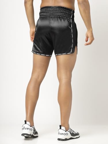 Invincible Men's Muay Thai Boxing Shorts Black X-Large Black Basic - Image 5
