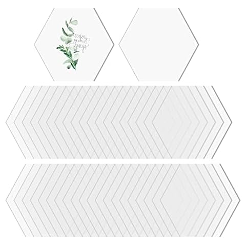 YWNYT 80pcs Clear Hexagon Acrylic Place Cards, Blank Seating Cards Clear Acrylic Blank Hexagon Tiles Name Cards for Wedding Dinner Party Banquet Food Sign DIY Decoration Cover