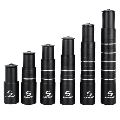 LUNJE Bike Stem Riser Extender 1-1/8" 28.6mm 90mm, Aluminum