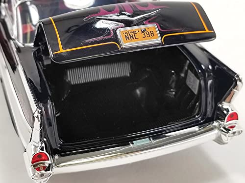 Modelo 1957 Chevy Bel Air en escala 1:18 color negro miniatura 4