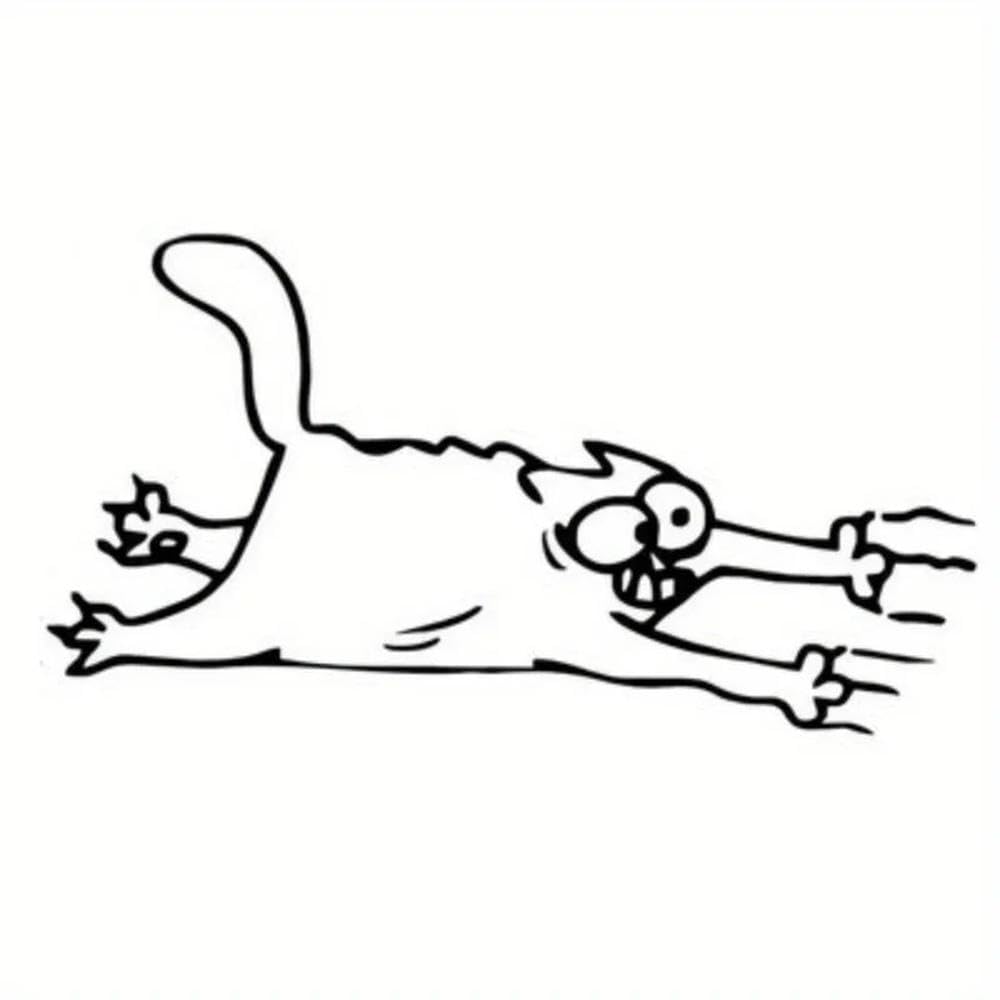 Auto Accessory Stretching Cat Sticker Waterproof Vinyl Decal for Laptop Phone Car Decor(1PCS)