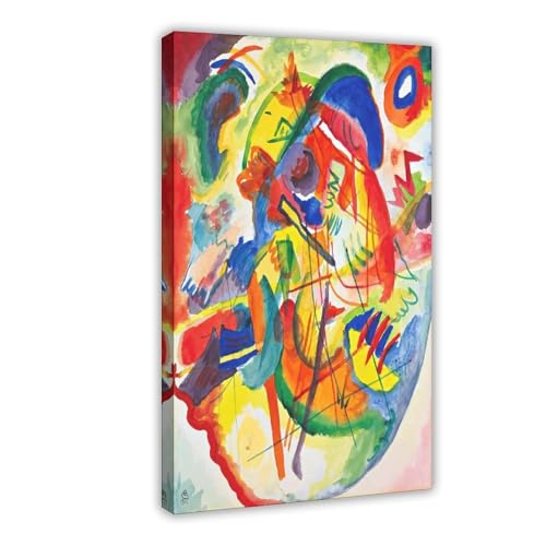 Impression toile Kandinsky anneau rouge bleu tableau abstrait 20x30
