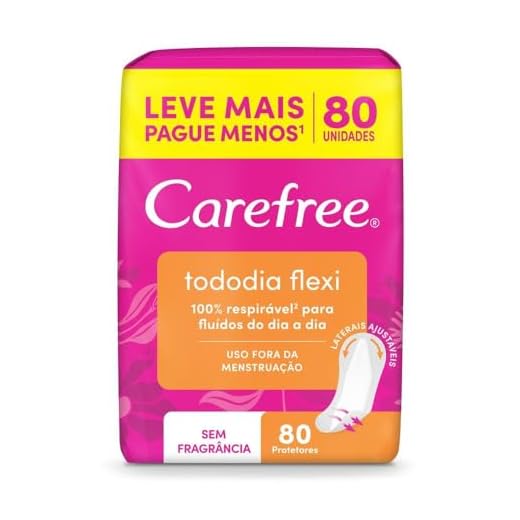 Carefree Protetor Diário Todo Dia Flexi Sem Fragrância, 80un