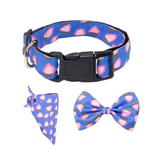 UKCOCO 1Juego Accesorios Mascotas Collar de Perro con Lazo y Bufanda Triangular Color Azul Mascotas
