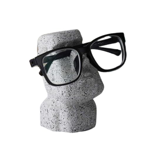 モアイ像 メガネスタンド 卓上 おもしろ グッズ モアイ イースター島 眼鏡 ホルダー サングラス メガネ置き ラック 面白い 置物 オーナメント インテリア 雑貨 (グレー)