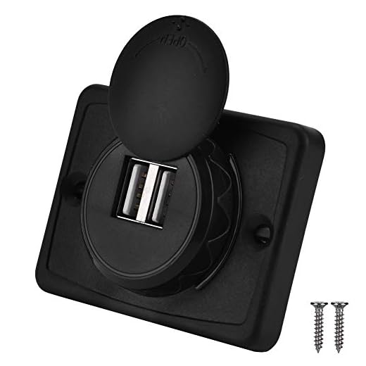 Dubbel USB-billaddare, 5V/3.1A vattentät svart ABS-bil USB-portuttag för uttag 12V LED