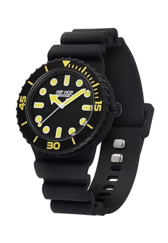 HIP HOP, Collezione Master, Orologio Uomo, Cinturino in Silicone Intercambiabile, Cassa 41 mm, Resistente all'Acqua Fino a 50 m, Lunghezza Regolabile fino a 19 cm