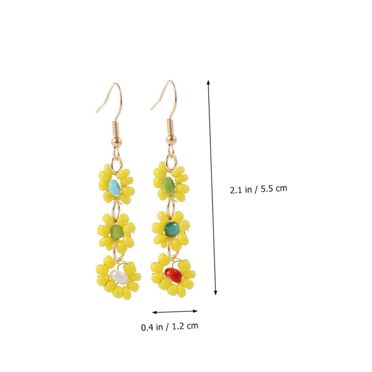 Jewelry 2 Paar Blumenohrringe handgefertigte Perlen -Dangle -Ohrring -Sets für mehrere durchdringende Zufällige Jewelry