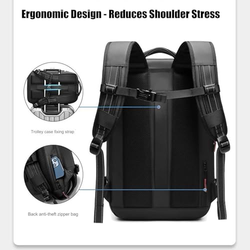 Backpack, 60L Vacuum Compression Back Pack, Waterproof Anti-Theft Travel Back Oack with Electric Pump (Blue(with Pump 1200mA))4