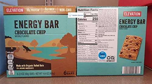 Elevation Energy Bar Chocolate Chip 14.4oz 408g (2 Boxes) image 4