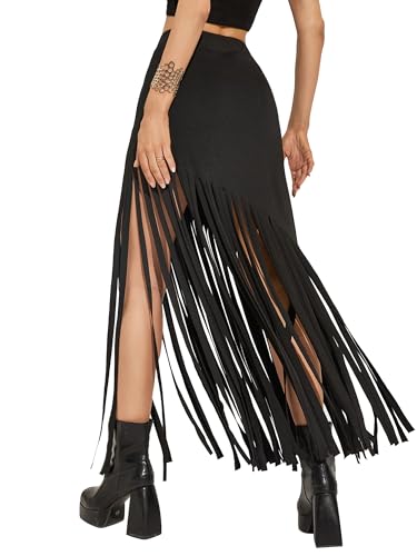 Womens High Waisted Skirt with Double Slit, Party Skirt4