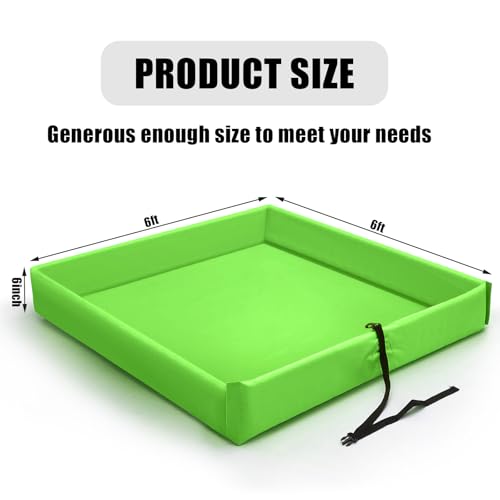 Image of Wettarn Folding Duck Pond 6' x 6' Portable Spill Containment Berm Wall Containment Berm (Green)