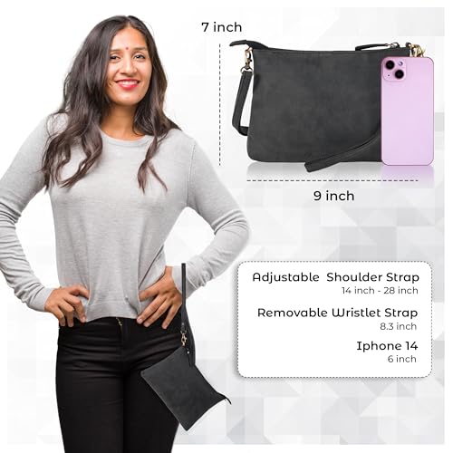 Ozora Leather Small Crossbody Purses for Women Mini Travel Purse with Adjustable Strap Leather Wristlet Purses3