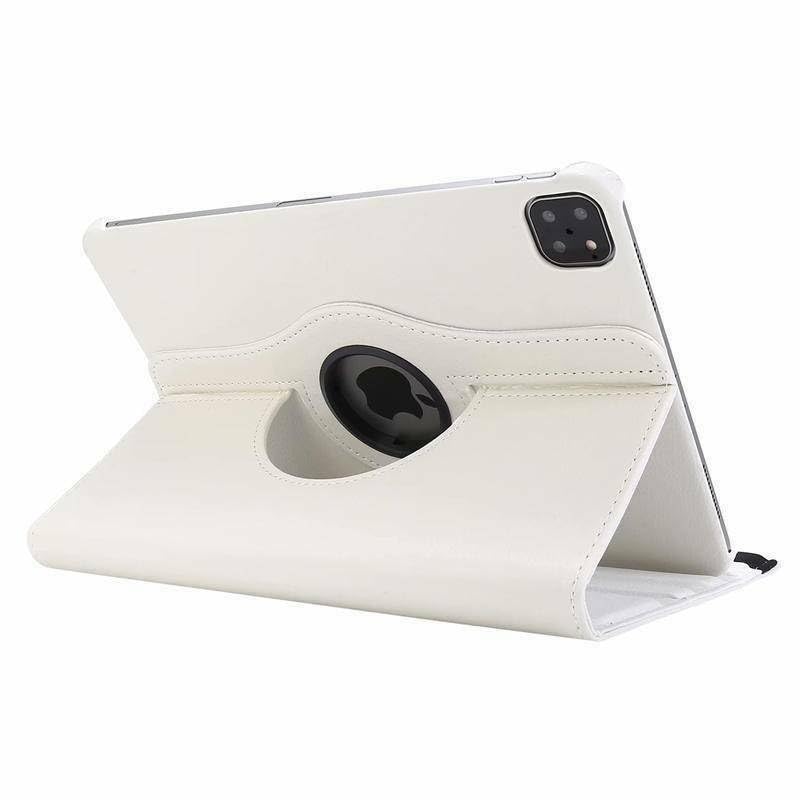 Étui en cuir rotatif iPad 9.7 2017 blanc avec coque de protection
