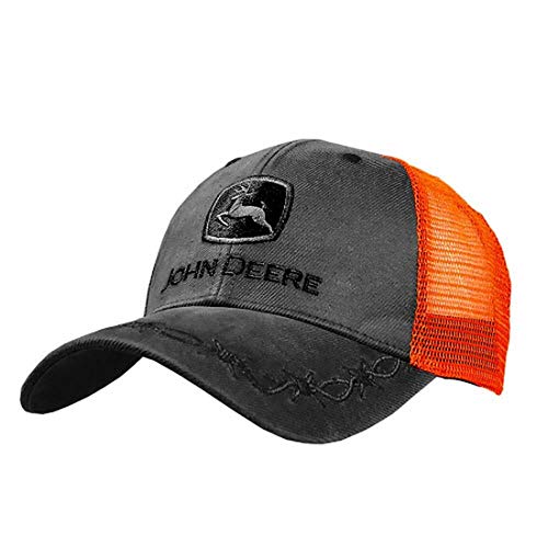 John Deere Oilskin Mesh Back Embroidered Hat, Charcoal