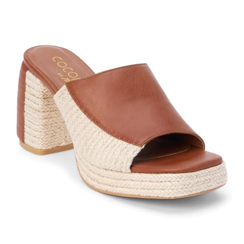 Coconuts by Matisse Womens Beaufort Open Toe Platform Mules Dress Casual Casual High Heel 3" & Up - Beige2