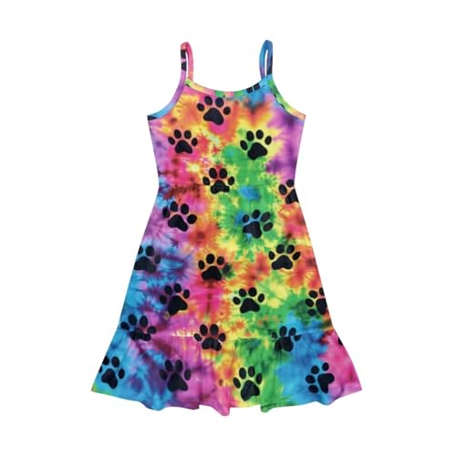 Youngerbaby Dresses for Girls 3-14T Spaghetti Strap Midi Sundresses Summer Dress A Line Swing Twirly Skater Tunic Dresses3
