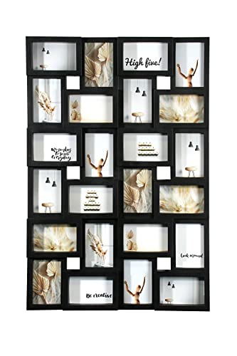 Wackadoo Bilderrahmen Collage schwarz 24 Fotos 10x15 cm – Galerierahmen...