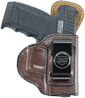 Maxx Carry IWB Leather Gun Holster Compatible with Glock 43, 43X 9mm | Walther PPS, PPS M2 | Springfield XDS 3.3, Hellcat | S&W M&P 380 Shield EZ | Beretta APX Carry | Brown, Right Hand Draw