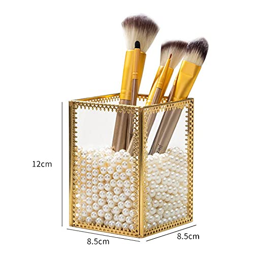 SLHEQING Makeup Brush Holder Organiser Glass Cosmetic Make Up Brush Holder - Image 4
