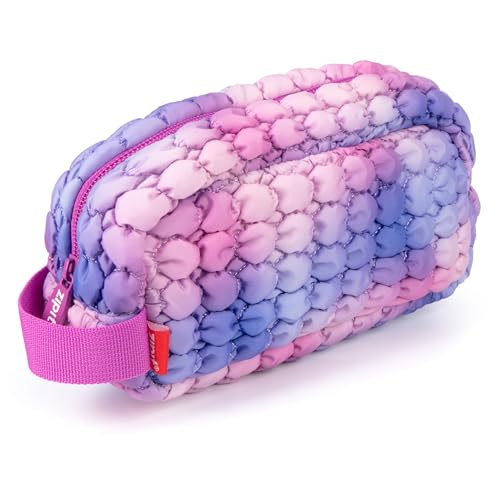 Image of ZIPIT Puffy Pencil Case for Girls, Soft Quilted Pencil Pouch with Zipper, Aesthetic Stationery Organizer for School, Cosmetics & Travel