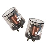 CyperFair 2 PCS Car 2 Pin Flasher Relays, 12V Copper Coil Excellent Conductivity Blinker Relay, Waterproof Anti-Rust Round-Shell Turn Signal Flasher, Exterior Accessory for Car Truck SUV (Black)