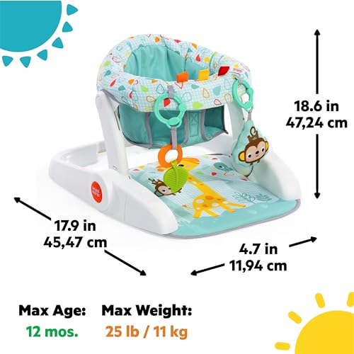 Image of Bright Starts Learn-to-Sit 2-Position Baby Floor Seat with Toys, Unisex, 4-12 Months, Wild Wiggles