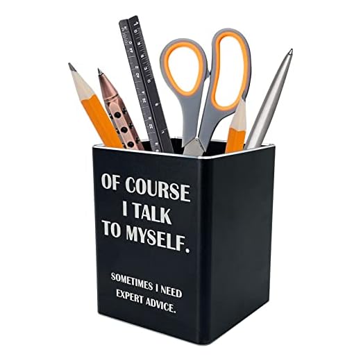 Vowcarol Engineer Gift Funny Pen Pencil Holder Metal Pen Cup Desk Decor- Black