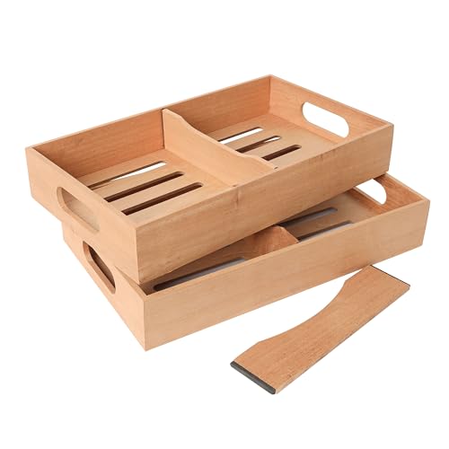 Mantello Cigars Spanish Cedar Cigar Tray - Adjustable Divider Fits Large Humidors for Humidor or Walk-in Closet 12.5 x 7.5x 2.25 (2)