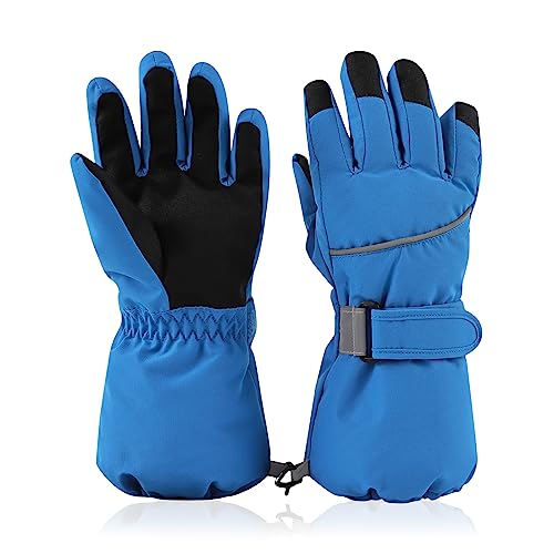 JANGANNSA Waterproof Children Ski Gloves Breathable Winter Mitten for Boys Girls Thinsulate Lined Kids Snowboard Glove 4-14Y