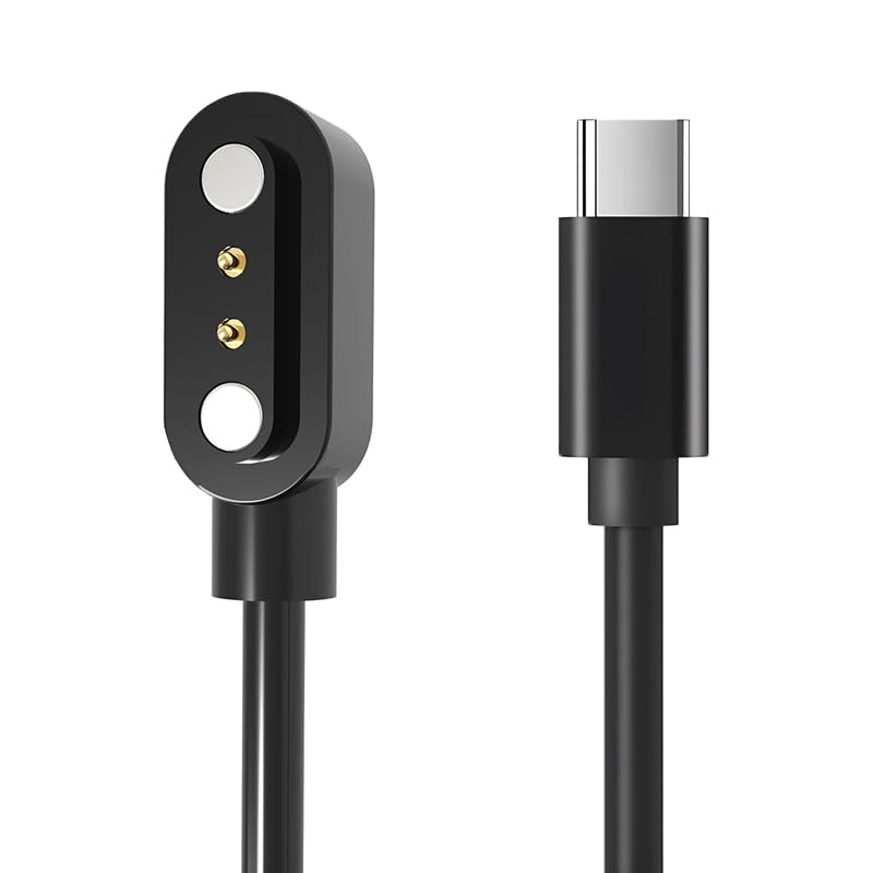 AYHYHLJZJ Caricabatterie universale per smartwatch, caricabatterie Ice Watch, 2 pin da 4 mm, adattatore USB magnetico per smartwatch, caricabatterie per smartwatch, distanza tra i contatti di 4 mm