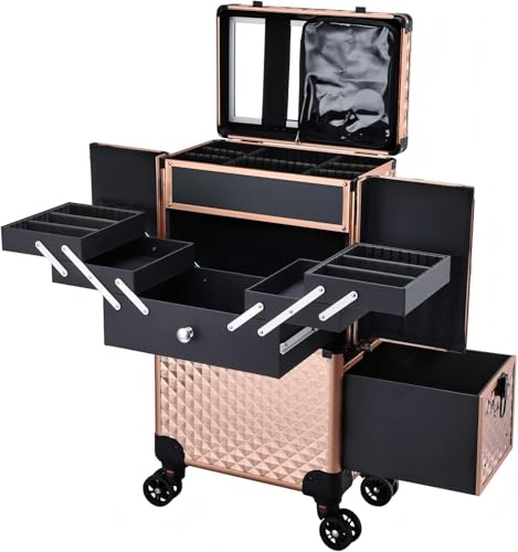 Valise de Maquillage Professionnelle à Roues, Mallette...